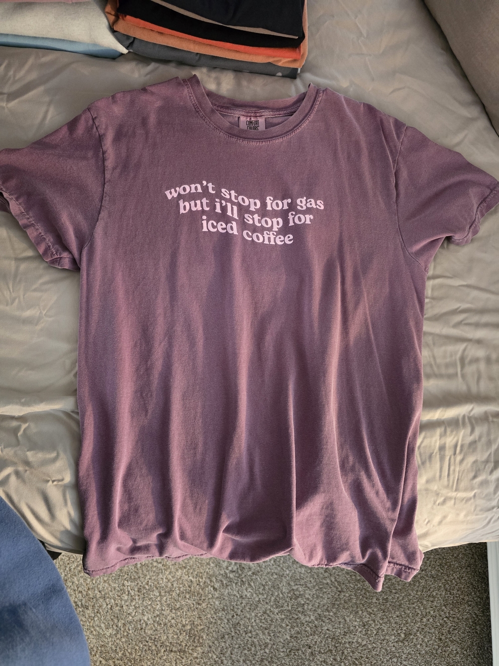 Comfort Colors Purple Graphic Tee with Text
